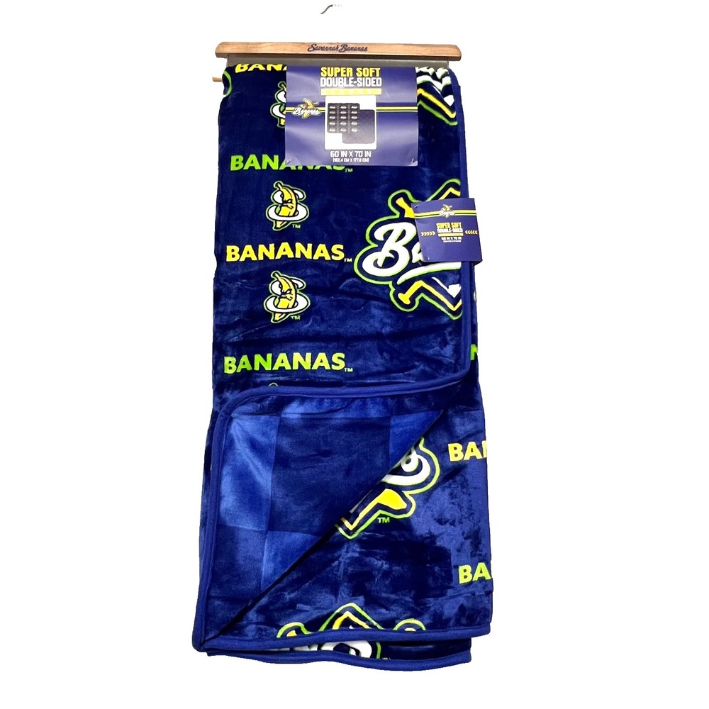 Savannah Bananas Plush Throw Blanket 60x70 Super Soft Official Baseball Team NWT